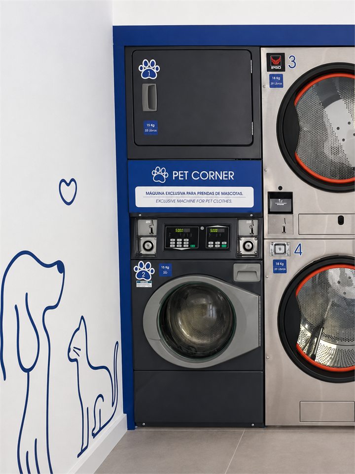 Lavadora y secadora Pet Corner exclusivas para textiles de mascotas en Washing Day